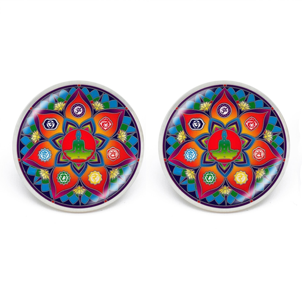 7 Chakra Reiki Photo Stud Earring