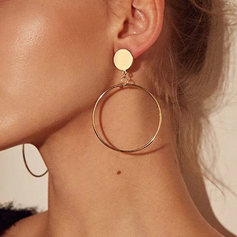 Long Crystal Tassel Gold Color Dangle Earrings