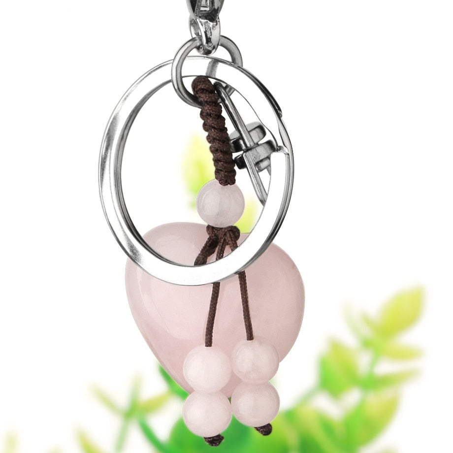  Pink Quartz Tiger Eye Keyring