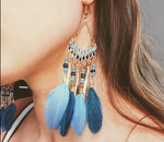 Fringed water drops earrings
