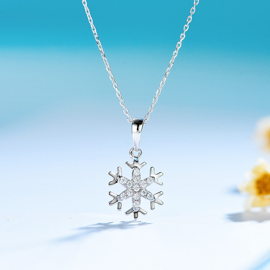 Diamond Gemstone snowflake Pendants For Women