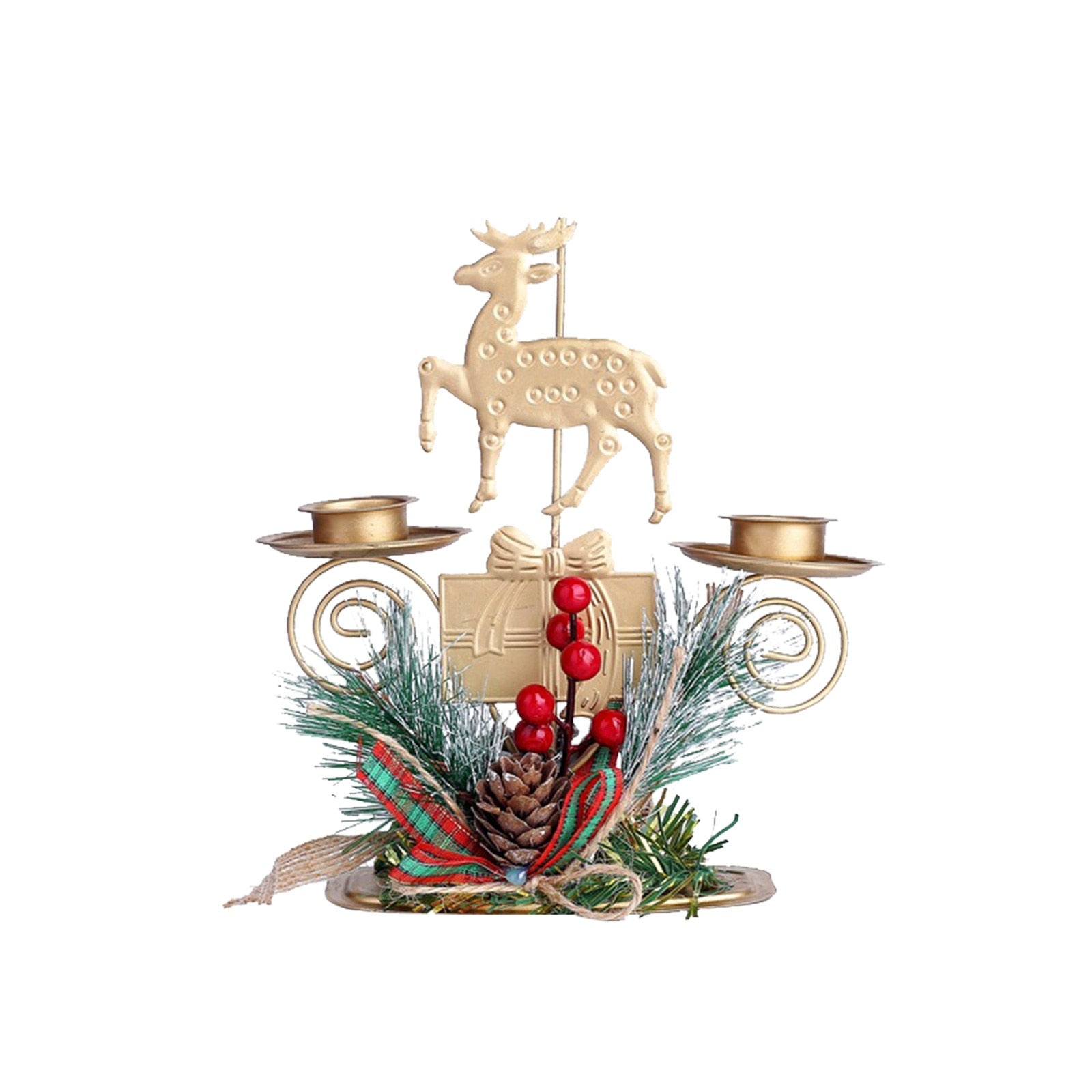 Christmas Decoration Wrought Iron Candle Holder