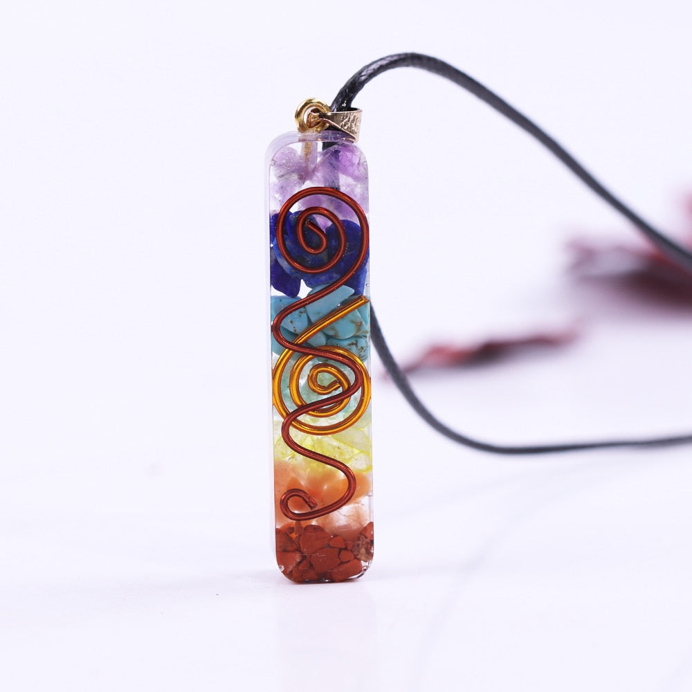 7 Chakra Energy Rainbow Crystal Pendant