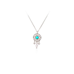 Silver Color Hot Sale Micro Dream Catcher Zircon Necklace