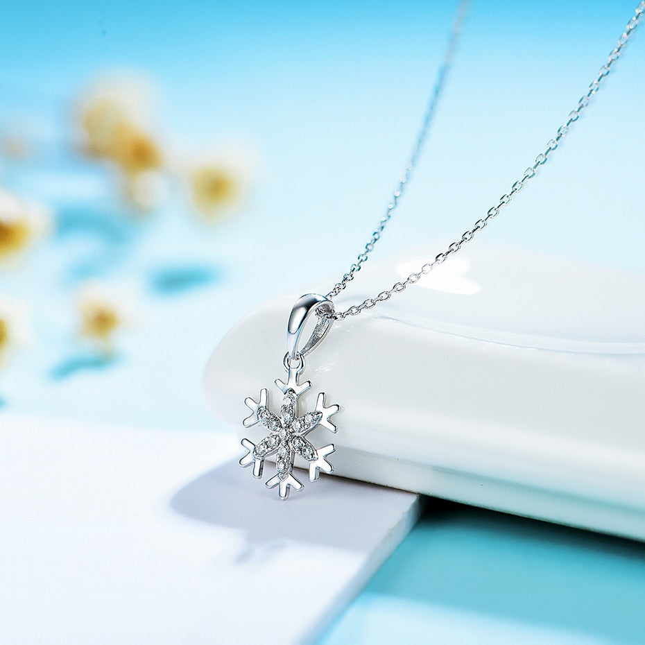 Diamond Gemstone snowflake Pendants For Women