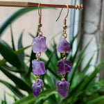 Stone Long Tassel Quartz Earrings