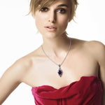 Carved Purple Gems Pendants Necklace