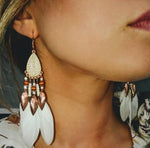 Fringed water drops earrings