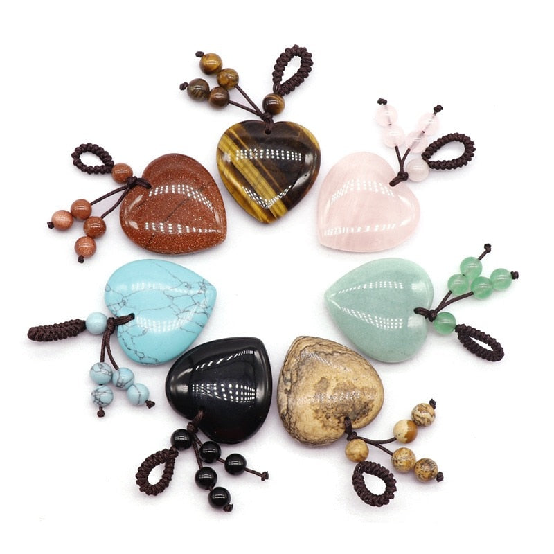 Hand Craft Natural Stone Keychains