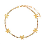 Iced Out Butterfly Choker Necklaces For Women