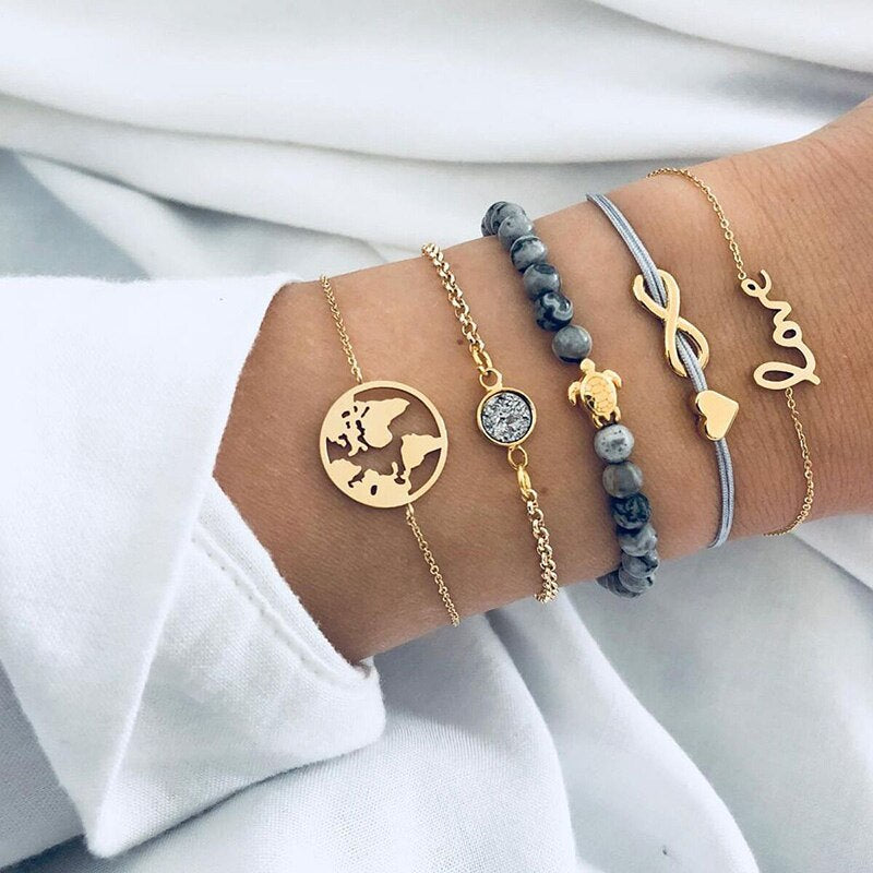Bohemian Black Rope Chain Bracelet