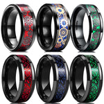 Vintage Black Gear Wheel Tungsten Ring