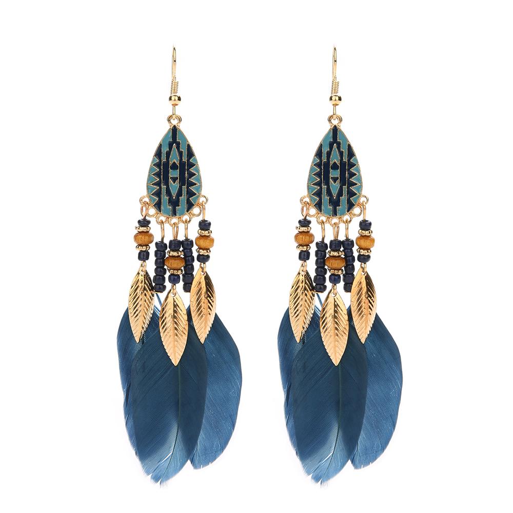 Fringed water drops earrings