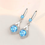 Boho Female Blue Water Drop Earrings