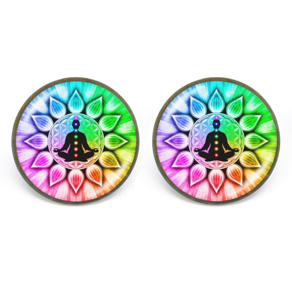 7 Chakra Reiki Photo Stud Earring
