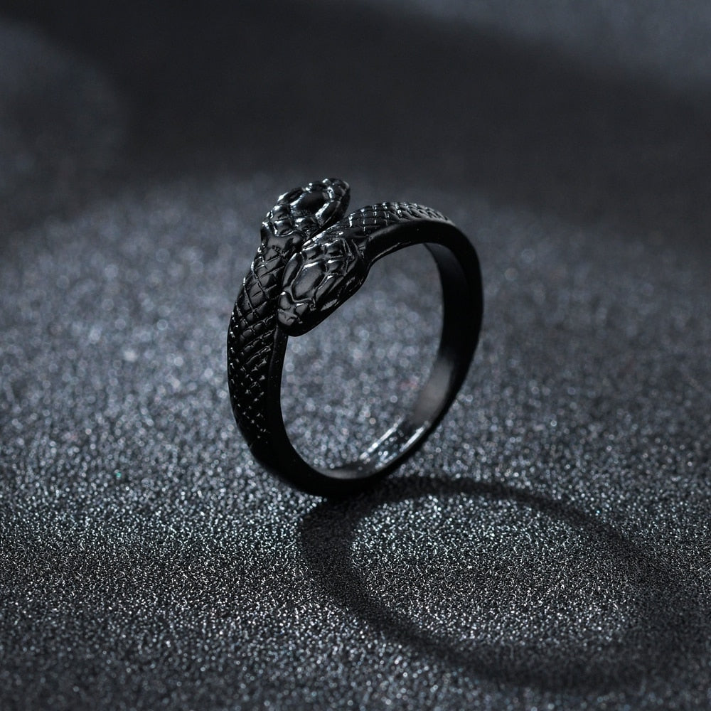 Double Head Snake Adjustable Rings