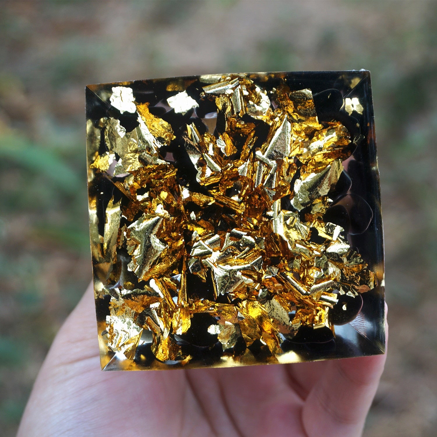 HANDMADE Tiger Eye Crystal Sphere & Obsidian Quartz Orgone Pyramid 60MM Reiki Energy Healing Chakra Meditation