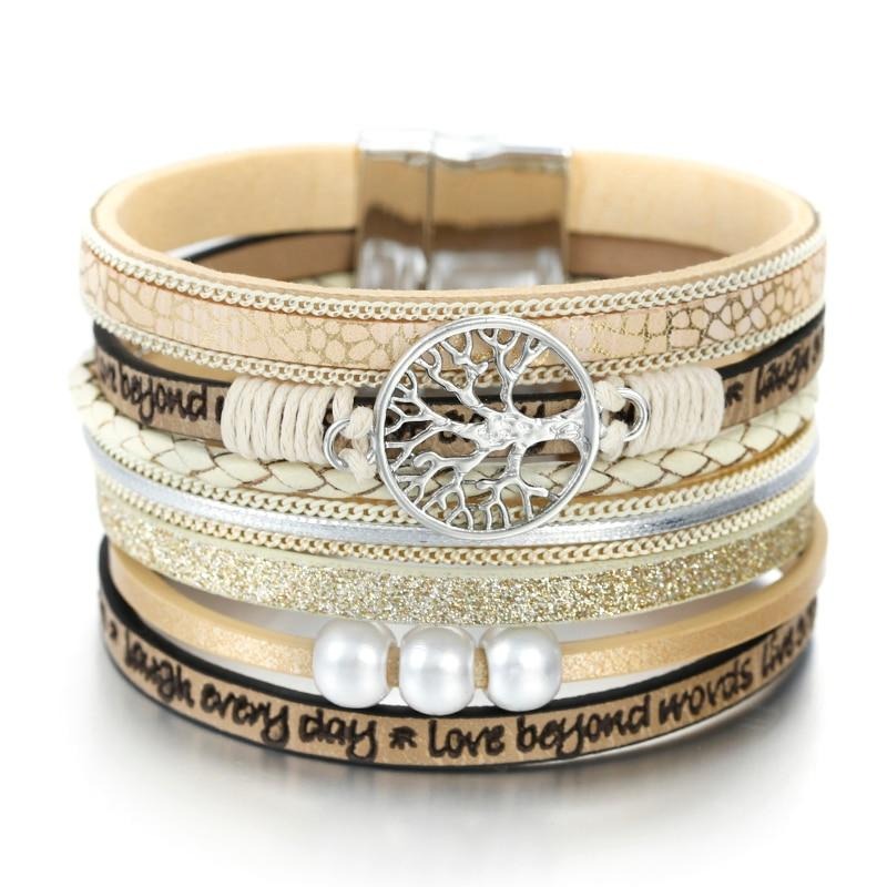 Tree Of Life Women Leather Bracelet