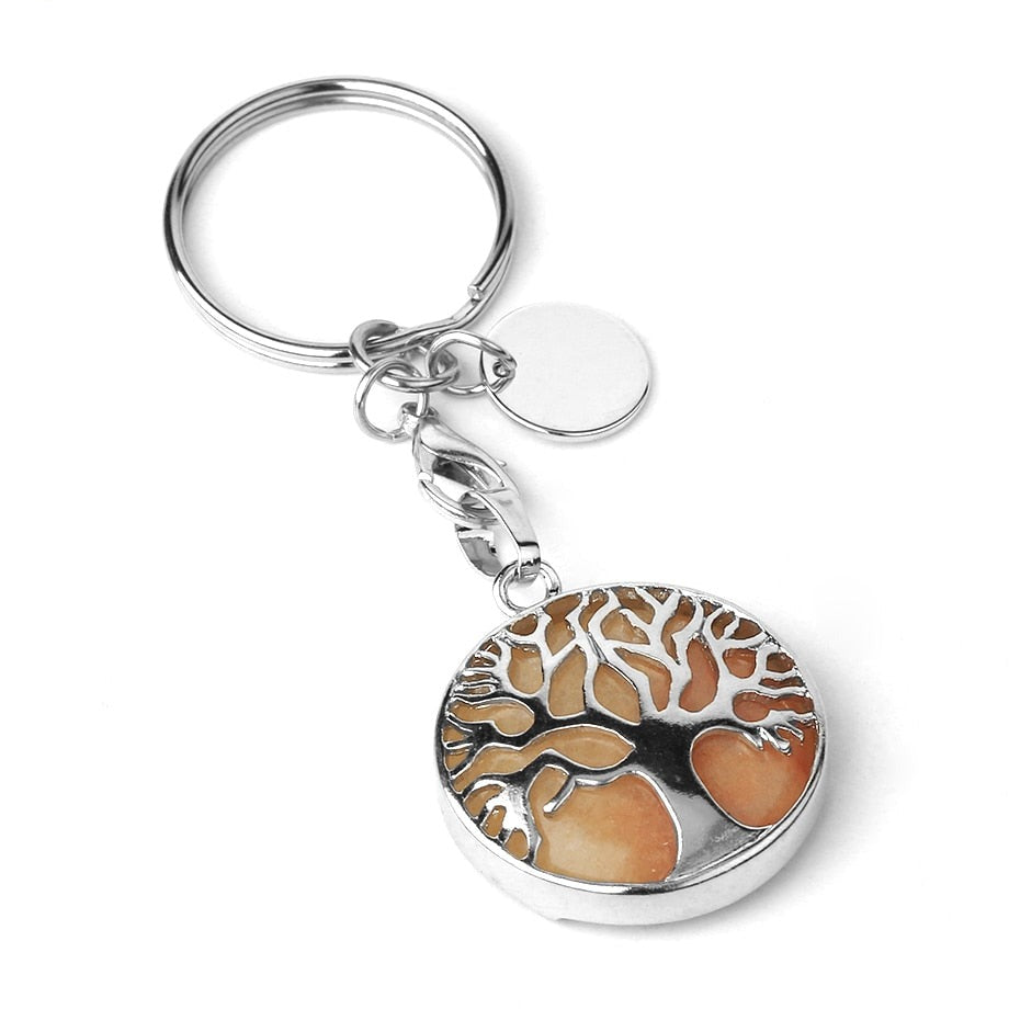 Luxury Crystal Stone Tree of Life Keychain