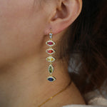 evil eye charm long dangle drop Earring