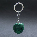 Natural Heart Stone Rose Quartz Keychain
