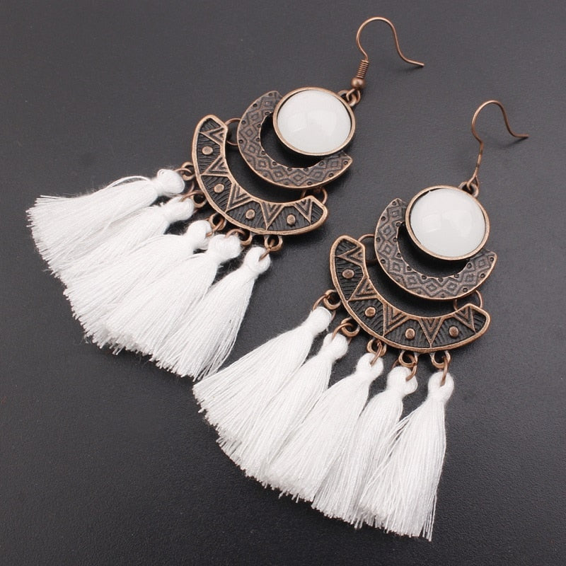 Tassel Earrings  Women Long Fringe Drop Earrings