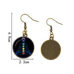 Chakra Spiritual Healing Glass Dangle Earrings