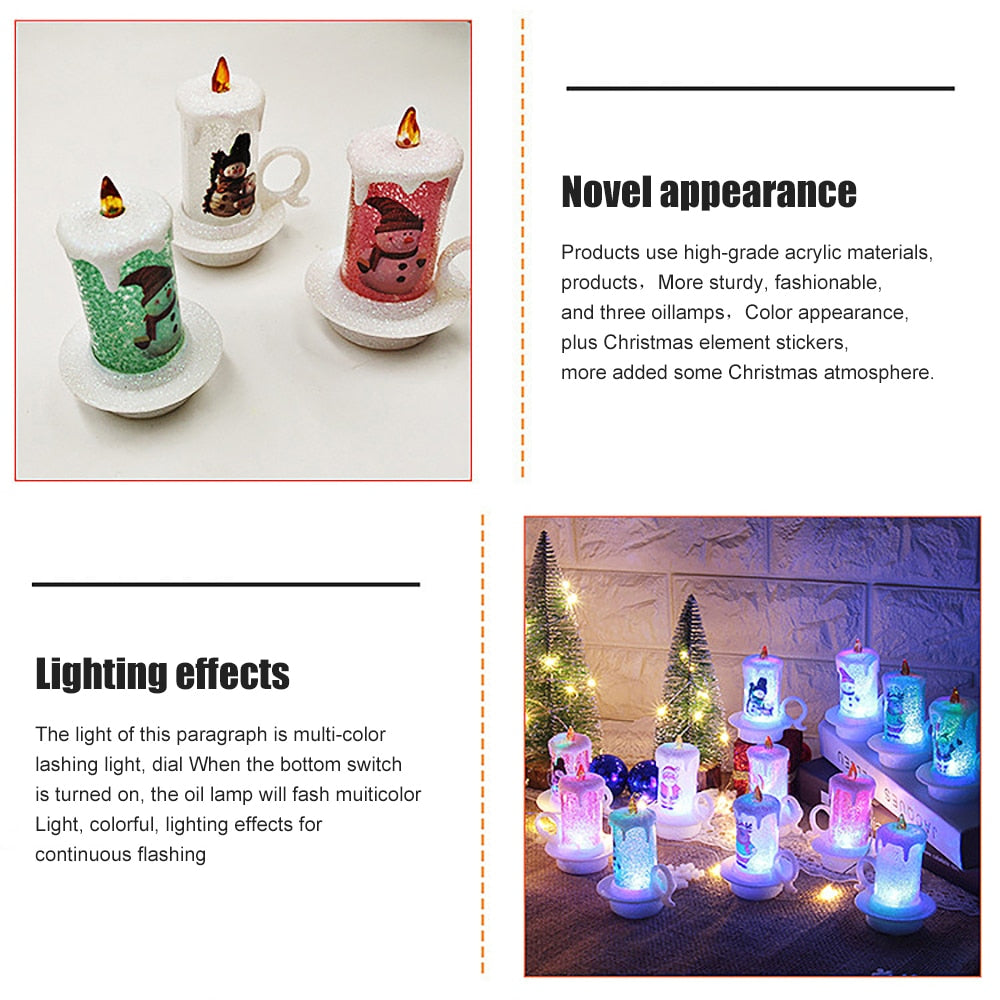 Christmas Snowman LED Light Candle