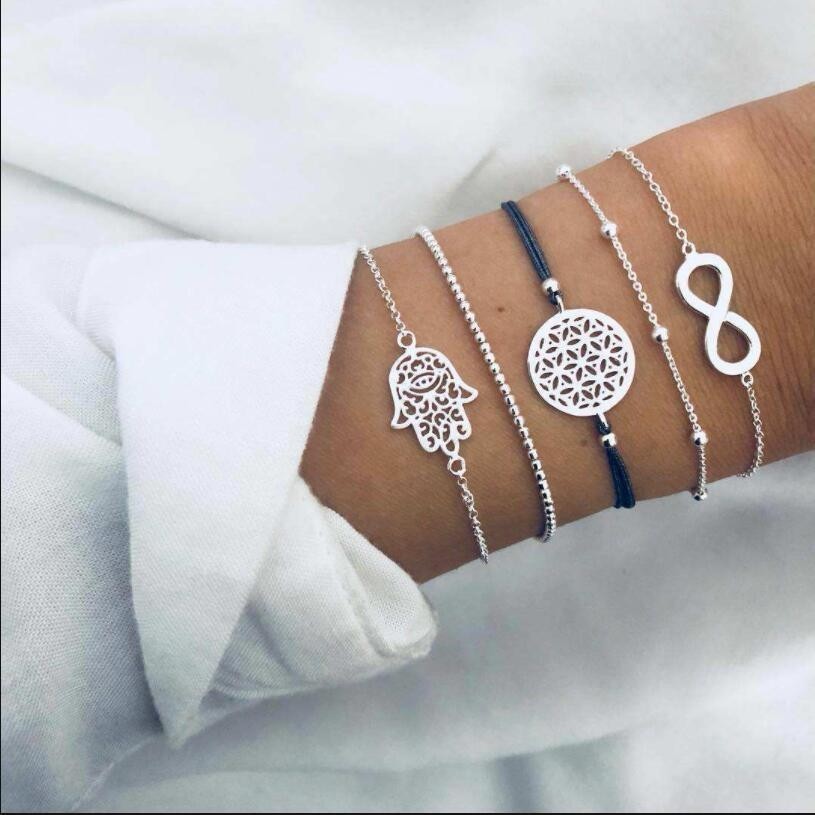 Bohemian Bracelets & Bangles Set Vintage Bead Boho Charm Bracelet