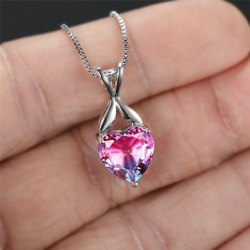 Rainbow Gradient Zircon Necklaces
