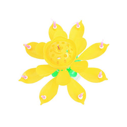 Lotus Flower Rotating Birthday Musical Candle