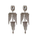 Exaggerated Crystal Geometric Flower Stud Earrings