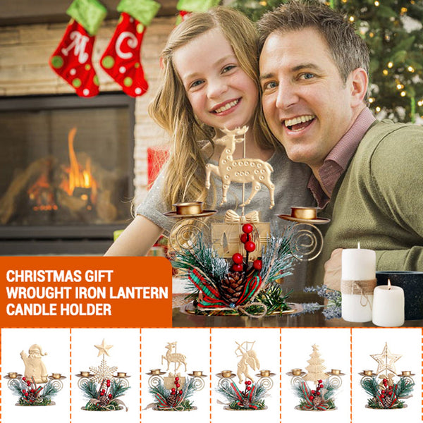 Christmas Decoration Wrought Iron Candle Holder