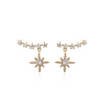 Long Crystal Tassel Gold Color Dangle Earrings