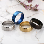 8mm Matt Stainless Steel Simple Design Plain Rings