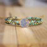 Natural Stone Boho Yoga Wrap Bangle Tree of Life Bracelet