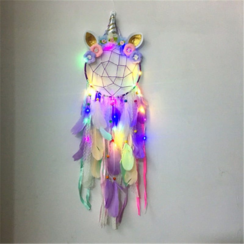 Indian Style Pink Unicorn Dreamcatcher Wind Chimes