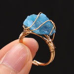 Wire Wrap Amethysts Quartzs Finger Ring