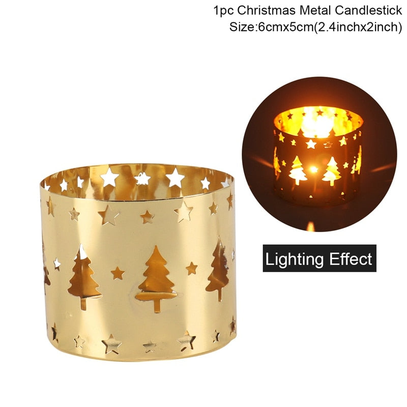Christmas Lron Hollow Candle Holder