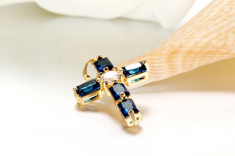Cross Drop Statement Necklace