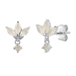 Three Zircon Purple Stud Earring