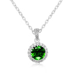 Dainty Female Red Green Pendant Necklace