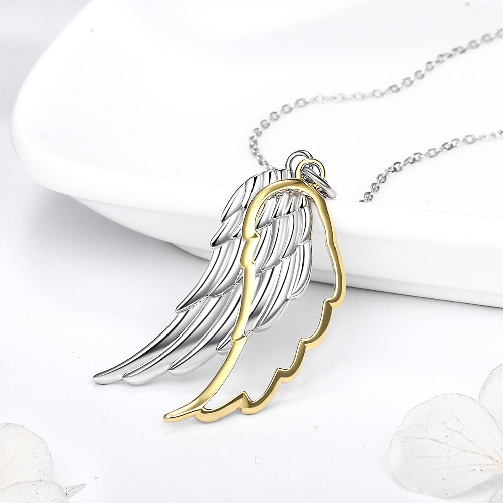 925 Sterling Silver Wing of Angel Necklace