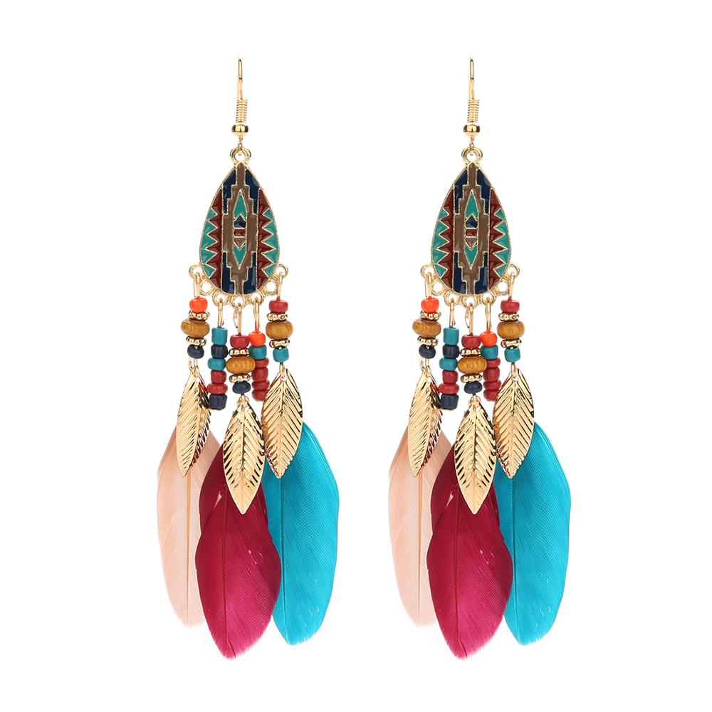 Fringed water drops earrings