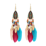 Fringed water drops earrings