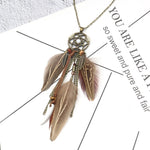 Feather Pendant Dreamcatcher Necklace