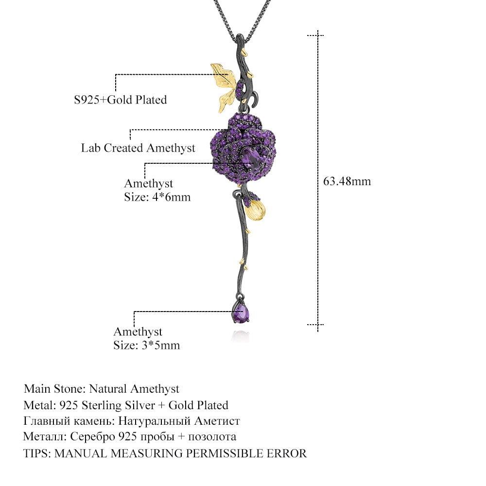 Rose Flower Pendant Necklace