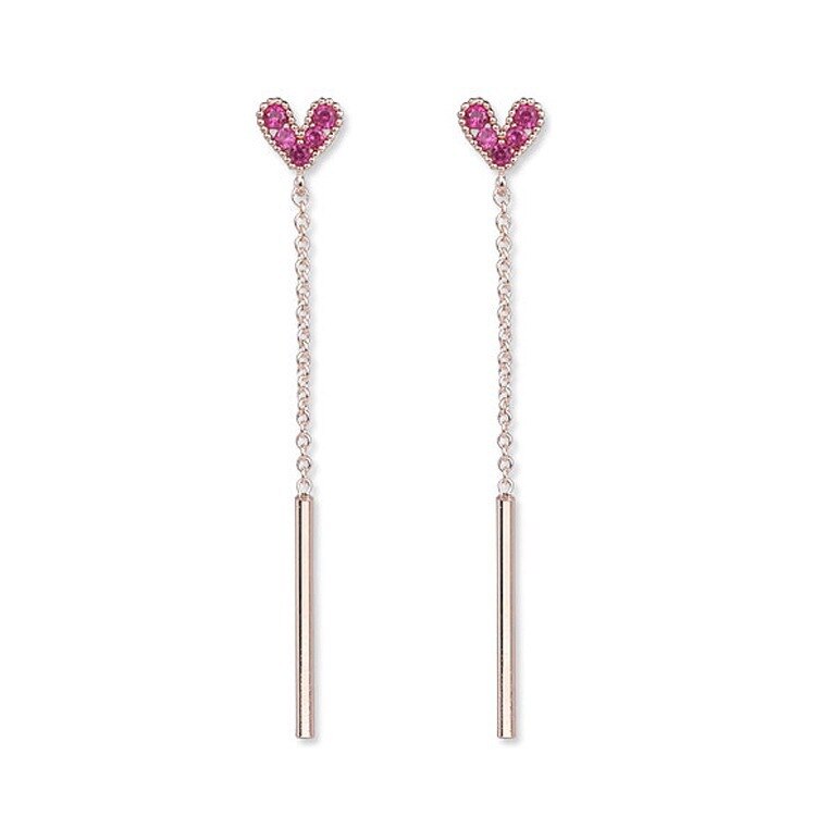Long Crystal Tassel Gold Color Dangle Earrings