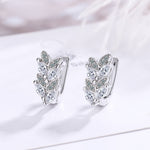 925 Sterling Silver Hoop Crystal Earrings