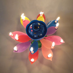 Lotus Flower Rotating Birthday Musical Candle